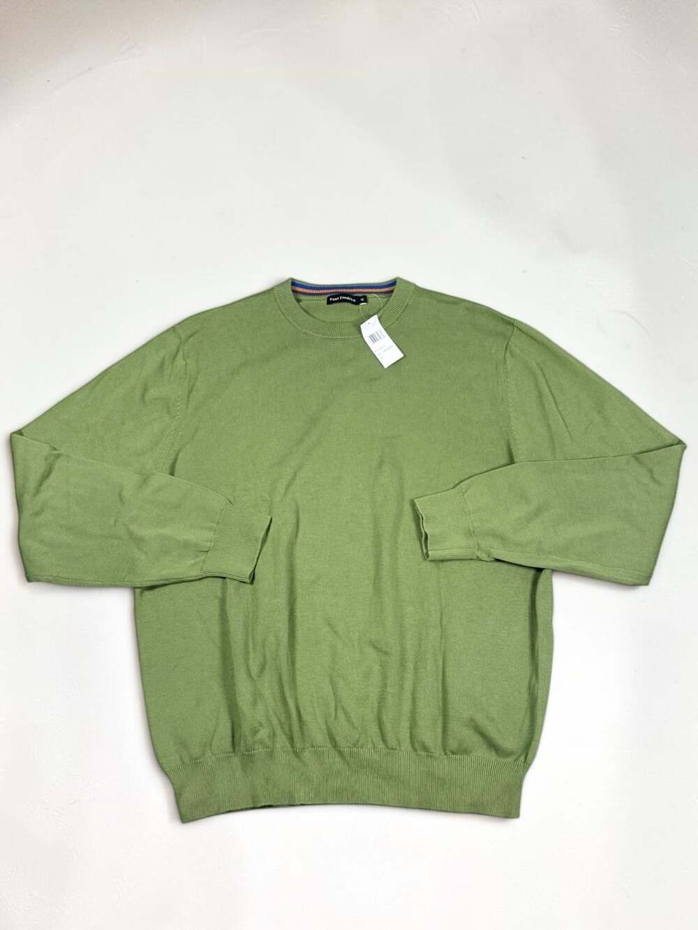 Paul Fredrick Sweater Size XL Green Supima Cotton Crewneck Pullover